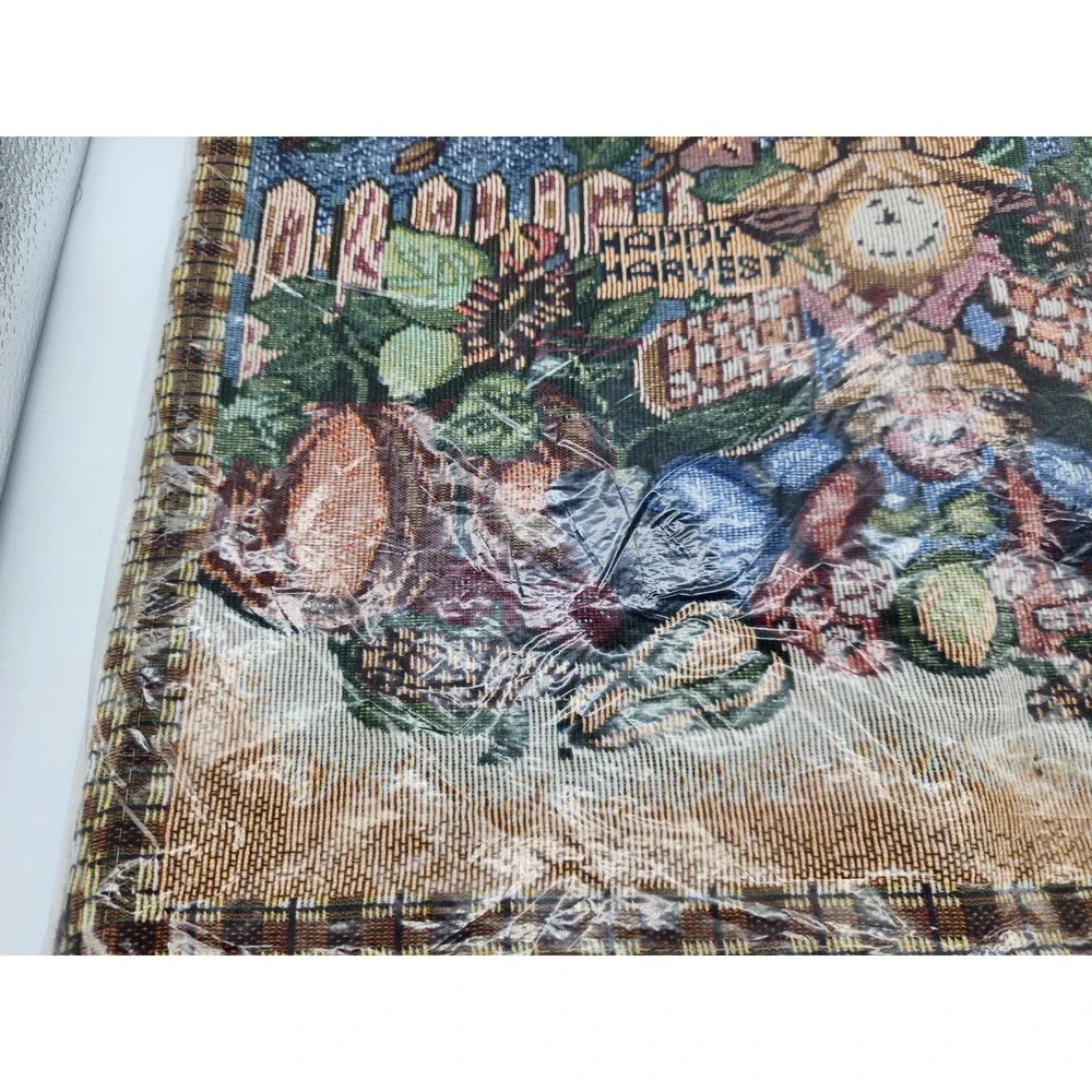 Happy Harvest Scarecrow Tapestry Placemats Set of 4 Fall Autumn Thanksgiving